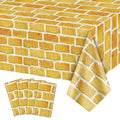 Yellow Brick Tablecloths 4-Pack - Rectangular Party Covers for Halloween, Wizard & Holiday Events
