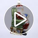 Santa Checking His List Glass Blown Ornament - Handcrafted Christmas Decoration - Santa Collection