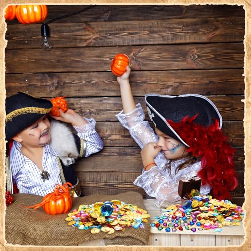 Pirate Treasure Gold Coins & Gems Set - 868 Pcs Halloween Party Favors