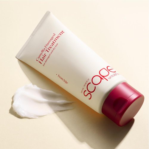 SCAPES UNTOLD BEAUTY Camellia Damaged Hair Treatment 320ml/10.82 fl.oz | Deep Repair Conditioner for Dry & Damaged Hair with Jeju Camellia Oil & Hydrolyzed Keratin | Protein-Enriched, Moisturizing