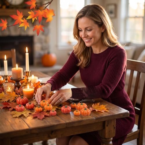 Mini Resin Pumpkins for DIY Crafts & Fall Decor - 80 Pieces, Variation of Pumpkin