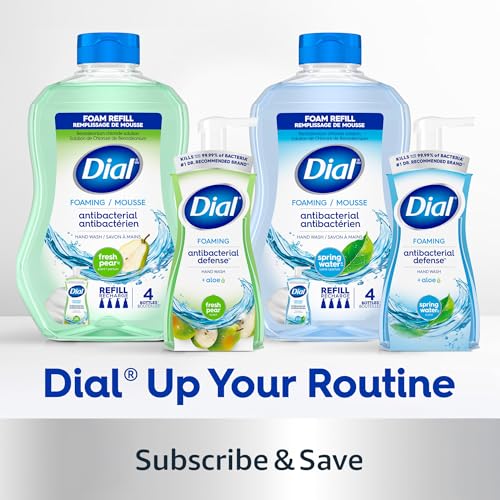 Dial Antibacterial Defense Foaming Hand Soap + Aloe, Fragrance Free, 7.5 Fl Oz (Pack of 6), Dermatologist-Tested Hand Wash, Gentle on Skin