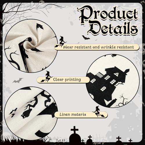 Halloween Table Runner 2 Pack Spooky Haunted Style 13 x 72 Inch Linen Decor
