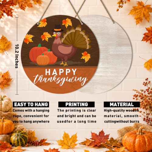Thanksgiving Fall Door Sign Wall Decor - Wooden Harvest Decor for Front Door
