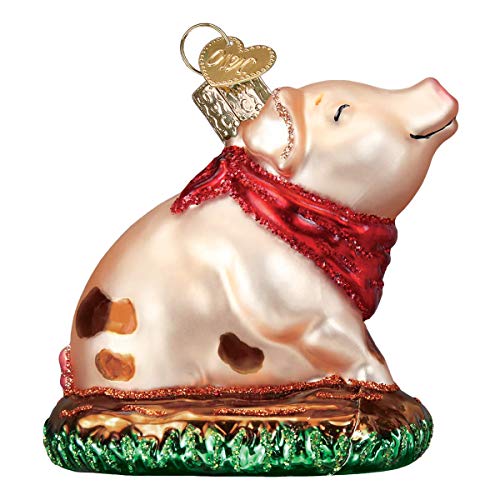 Pink Glass Piggy Ornament - Handcrafted Christmas Tree Decoration, Farm Animal Collectible