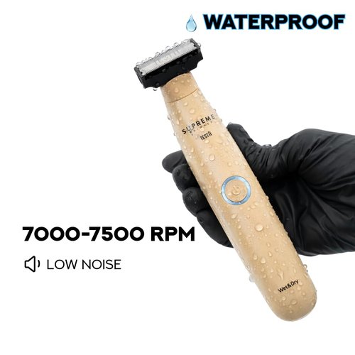 Supreme Trimmer Testii STH120 Men’s Ball Trimmer and Body Groomer, Waterproof Wet Dry Use, Skin-Safe Blade System, USB-C Fast Charging, 90 Min Runtime, Replacement Heads Available