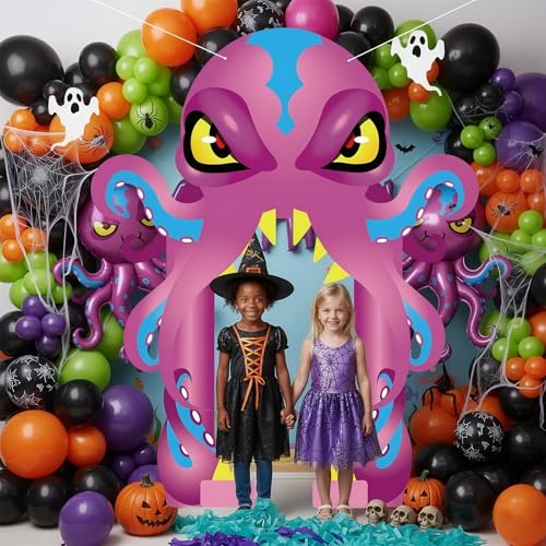 Large Christmas Octopus Door Banner for Kids Party Decorations, Indoor & Outdoor