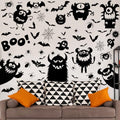 Halloween Wall Sticker Decorations - Monster Design, 6 Sheets, Peel & Stick, Waterproof, Spooky Window Clings