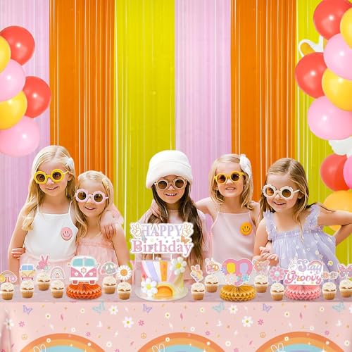 Partyzoa 2 Pack Groovy Foil Fringe Curtains Backdrop for Birthday Parties
