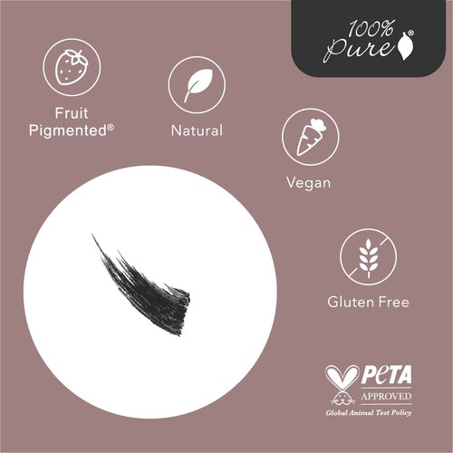 100% PURE Maracuja Oil Mascara - Dramatic Volume & Length, Vegan Formula, Black Tea Color - 0.35 oz