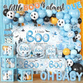 Blue Halloween Baby Shower Decorations 296Pcs All-In-One Party Set for 24 Guests