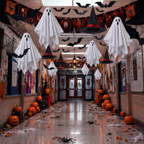 Halloween Classroom Decorations Ghost Garland Set - 23 Pcs Spooky Decor