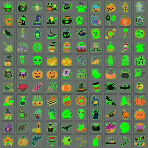 Glow Halloween Temporary Tattoos for Kids Party Decorations - Many Designs