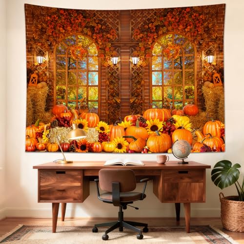Yellow Fall Forest Tapestry Wall Hanging for Bedroom & Living Room - 40x60 Inches