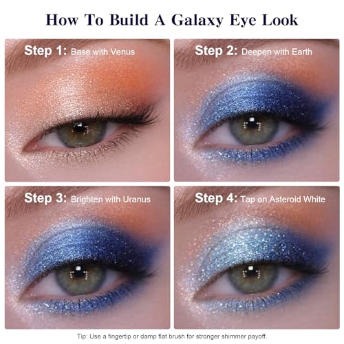 Galactic Eyeshadow Palette - Solar System Inspired Metallic Shades for Creative Makeup