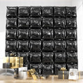 Black Square Foil Balloon Wall Kit - 36pcs Backdrop for Celebrations & Events - Variation: Black