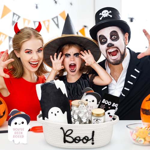 Mindsoft 7 Pcs Halloween Boo Basket Gifts Set - White Ghost Style