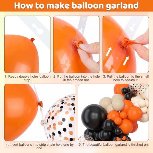 Halloween Balloon Garland Kit - Burnt Orange & Black, 153 pcs, Variation: Orange Black