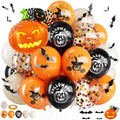 Halloween Pumpkin Balloons Set - Orange & Black Halloween Party Decorations - Variation: Orange Black