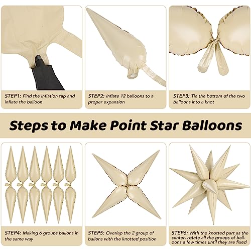 Chocolate & Caramel Star Foil Balloons 36PCS - Reusable Party Decorations