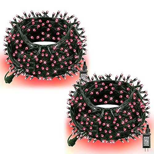 Red Christmas String Lights 132FT 400 LED Connectable Waterproof Indoor Outdoor
