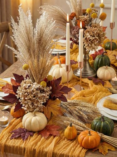 SUNRISING Gold Yellow Cheesecloth Table Runner - 10Ft Rustic Boho Wedding & Party Decor