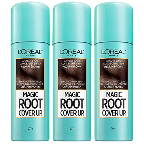 Root Cover Up Hair Color Spray - Medium Brown, Gray Concealer, 2 oz Pack of 3