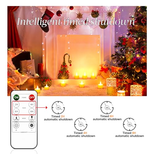 Rechargeable LED Tea Lights with Remote Control - Flickering Flameless Candles 6-Pack Yellow