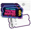 Purple Neon VIP Birthday Party Invitations Set - 15 Double-Sided Cards & Envelopes