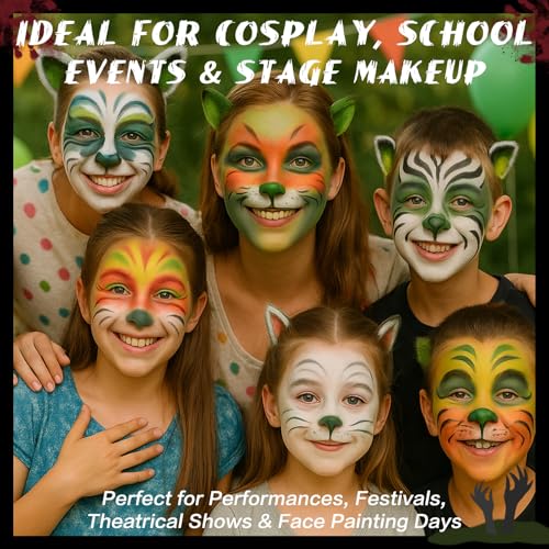 BOBISUKA Green Face Paint Stick - Full Coverage Washable SFX Makeup for Halloween & Cosplay