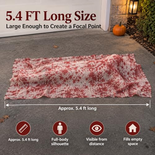 Life-Size Creepy Halloween Zombie Prop 5.4 Ft Outdoor Yard Decoration with Blood-Stained Gauze