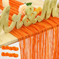 36x10FT Orange Cheesecloth Table Runner 2 Pack Rustic Boho Sheer Gauze for Dining & Events