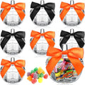 8-Piece Glass Pumpkin Candy Jars with Lids - Halloween Fall Decor Set