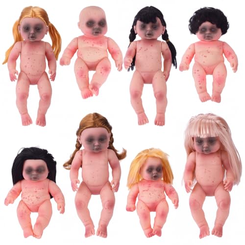 Halloween Creepy Ghost Dolls Hanging Decoration Set - 8 pcs, Spooky Halloween Decor