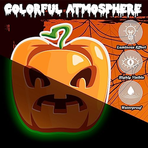 Halloween Car Magnets Set with Glow Pumpkin Stickers - 24 Pieces
