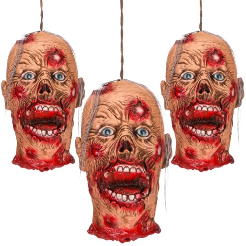 Halloween Zombie Head Props Set - Basic 10 x 12.8 Inches, 3 Pieces