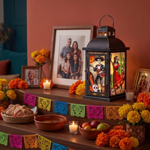 Dia de Los Muertos Skeleton Lantern with Lights - Variation of THIS Listing