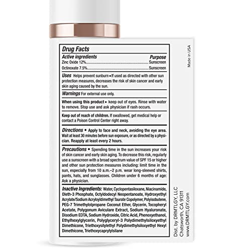 DRMTLGY SmrtSun Broad Spectrum SPF 45 Anti-Aging Sunscreen – Hybrid Zinc Oxide UV Protection with Hyaluronic Acid & Niacinamide – Lightweight, Non-Greasy, Fragrance-Free Face Sunscreen – 1.7 oz