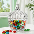 Clear 11.5oz Glass Candy Dish with Lid - Small Cookie Jar for Kitchen & Decor