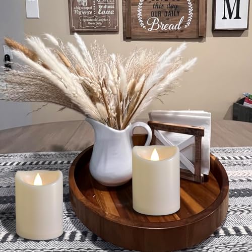 6 Pack Outdoor Waterproof Battery Operated Candles with Timer 3x4 Inches