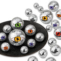Halloween Disco Eyeballs Set - 25 Multicolor Glitter Foam Decorations