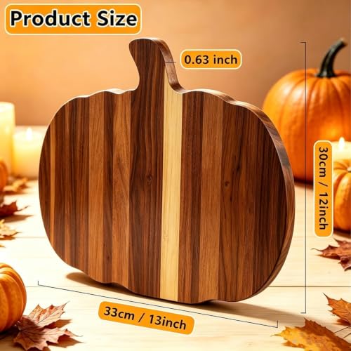 Halloween Pumpkin-Shaped Wooden Cutting Board for Kitchen Decor & Charcuterie