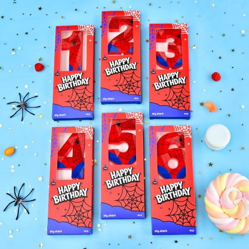 Spider Number 5 Crystal Web Birthday Candles - Creepy-Crawly Cake Toppers with Web Design - Spider Variation