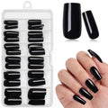 Black Square Press On Nails Medium 120Pcs - Reusable & Long-lasting