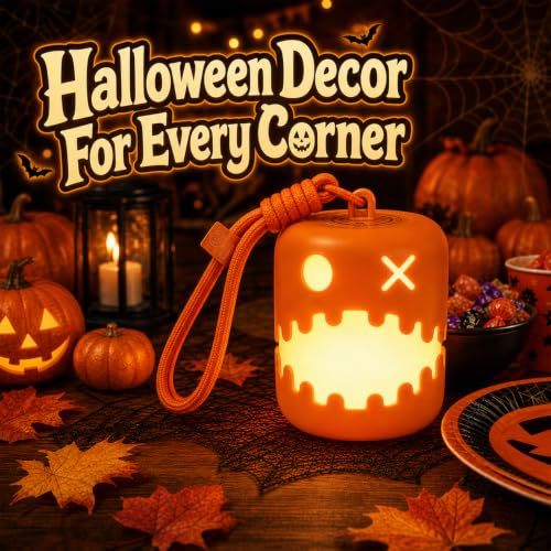 Halloween Pumpkin Lanterns Set of 3 Rechargeable LED Night Lights Indoor Outdoor Decor