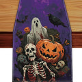 Purple Halloween Pumpkin Table Runner 13x72 Inches Spooky Decor for Dining