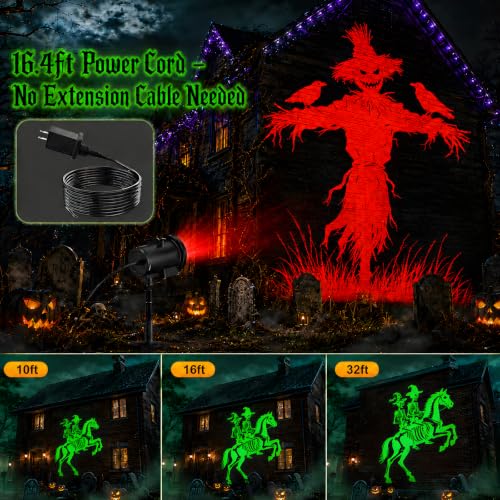 12-in-1 Halloween Projector Lights - Outdoor Dynamic 3D Motion Decor - Clown Variation