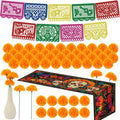 Dia De Los Muertos Decoration Set with Marigolds Banner Tablecloth & Altar Decor