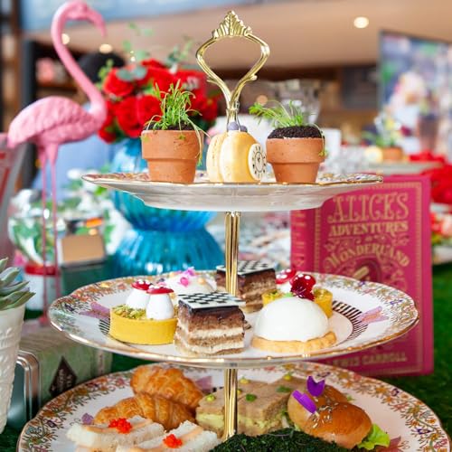 Happy Will Gold 3-Tier Cake Stand Hardware Kit with Crown Handle - Fruit & Dessert Plate Fittings