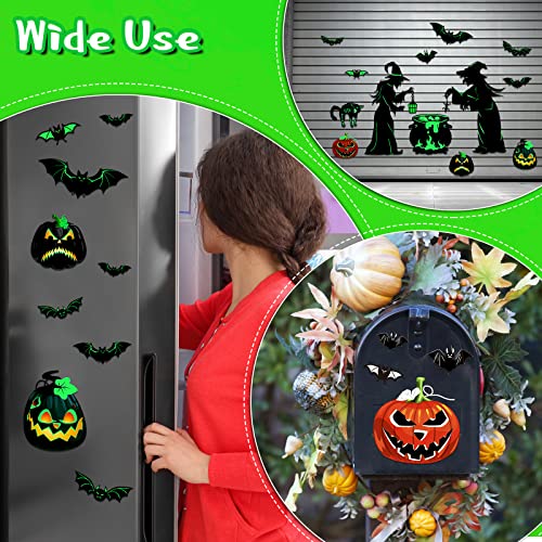 Halloween Luminous Magnet Set for Fridge Car Door Decor - 16 Pieces
